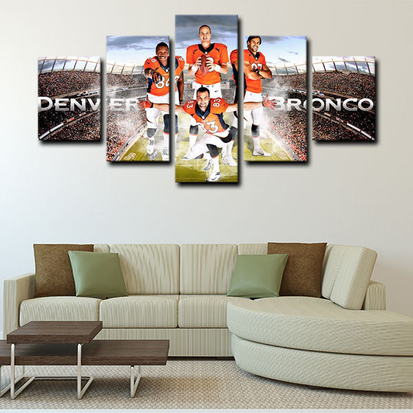 Denver Broncos Team Canvas Wall Art