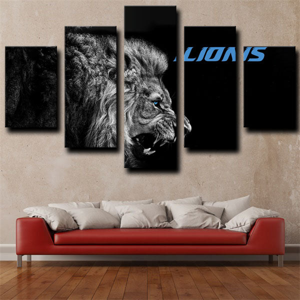 Detroit Lions Black Symbol Canvas Wall Art