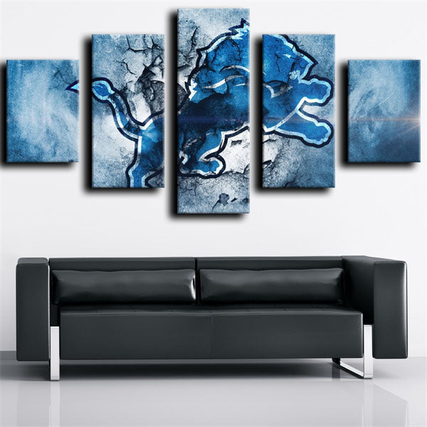Detroit Lions Creative Idea Emblem Canvas Wall Art