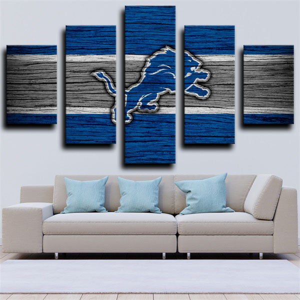 Detroit Lions Dark Blue Symbol Canvas Wall Art