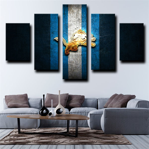 Detroit Lions Deep Colour Badge Canvas Wall Art