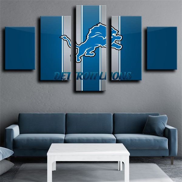 Detroit Lions Nattier Blue Emblem Canvas Wall Art