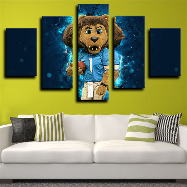 Detroit Lions Roary Emblem Canvas Wall Art