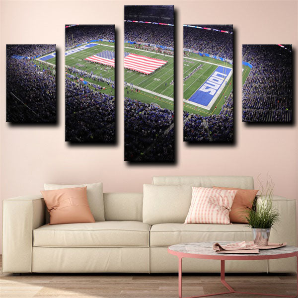 Detroit Lions Rugby Field Symbol Canvas Wall Art