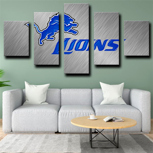 Detroit Lions Succinct Symbol Canvas Wall Art