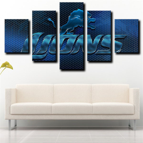 Detroit Lions Succinct Blue Symbol Canvas Wall Art