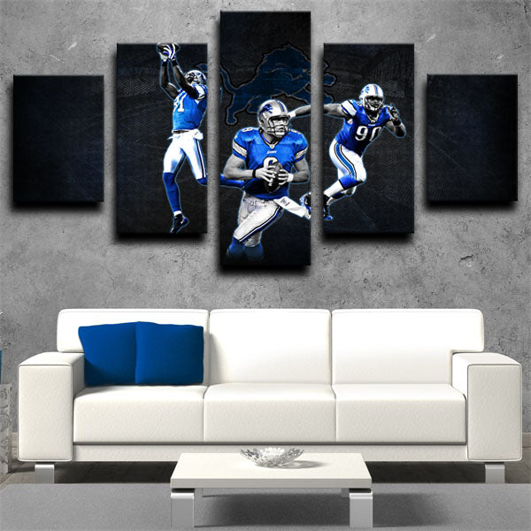 Detroit Lions Team Emblem Canvas Wall Art