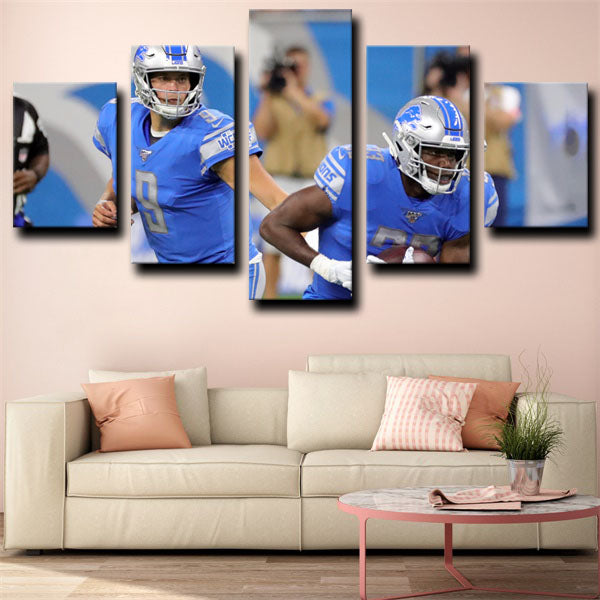 Detroit Lions Team Logo Canvas Wall Art