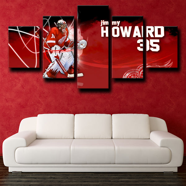 Detroit Red Wings Goaltender Howie Jimmy Howard Canvas Wall Art