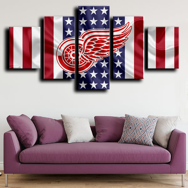 Detroit Red Wings Logo America Canvas Wall Art Detroit Red Wings Logo America Canvas Wall Art