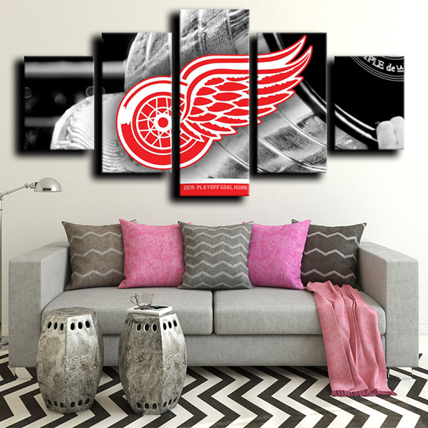 Detroit Red Wings Logo Badge Canvas Wall Art