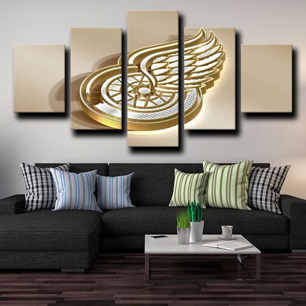 Detroit Red Wings Logo Gold Canvas Wall Art Detroit Red Wings Logo Gold Canvas Wall Art