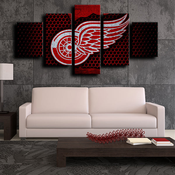 Detroit Red Wings Logo Red Canvas Wall Art