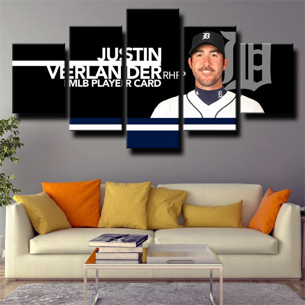 Detroit Tigers Pitcher Justin Verlander J V Canvas Wall Art