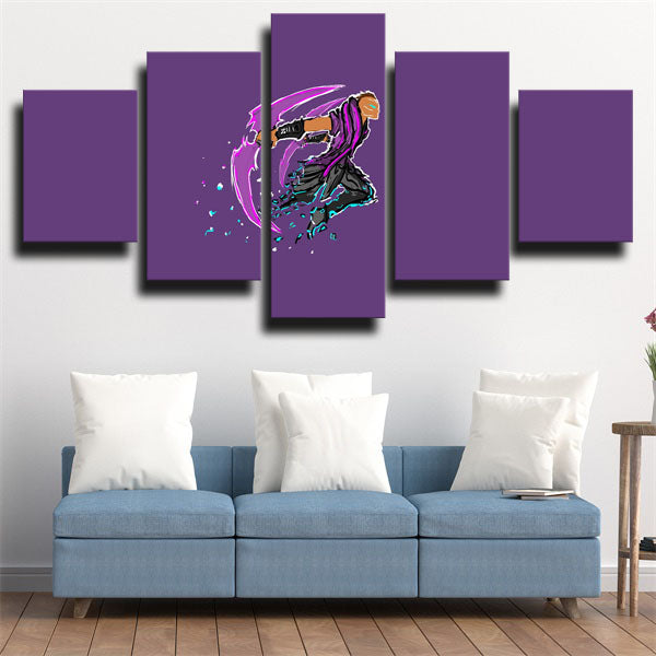 Dota 2 Anti-Mage Purple Background Canvas Wall Art