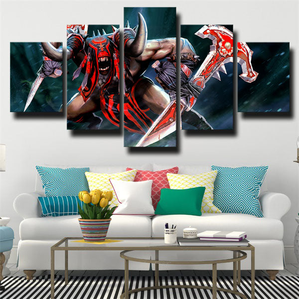 Dota 2 Bloodseeker With Red Sword Canvas Wall Art