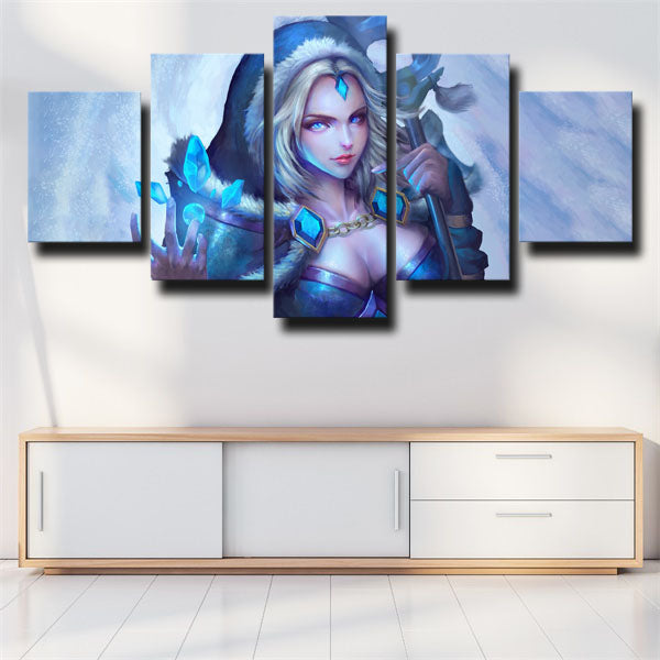 Dota 2 Crystal Maiden And Blue Power Canvas Wall Art