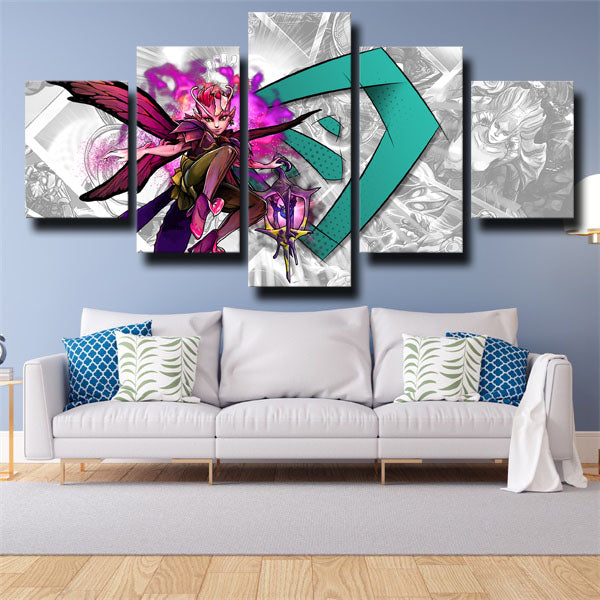 Dota 2 Dark Willow Grey Green Purple Canvas Wall Art