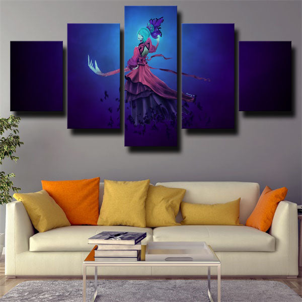 Dota 2 Death Prophet Blue Red Canvas Wall Art