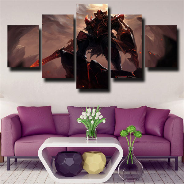 Dota 2 Dragon Knight Grey Canvas Wall Art