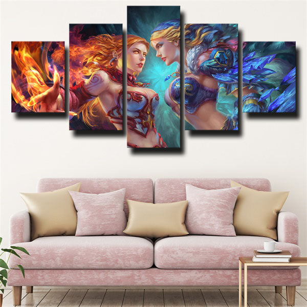 Dota 2 Lina And Crystal Maiden Canvas Wall Art