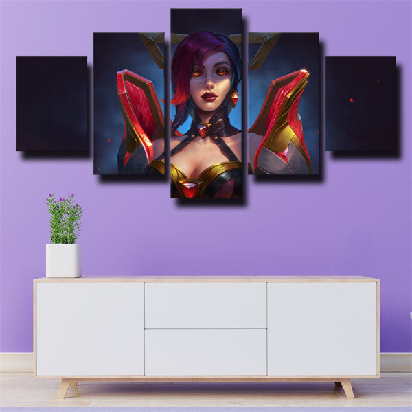 Dota 2 Lina Blue Red Canvas Wall Art