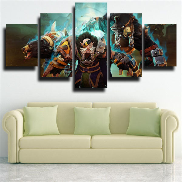 Lone Druid And Bear Canvas Wall Art
