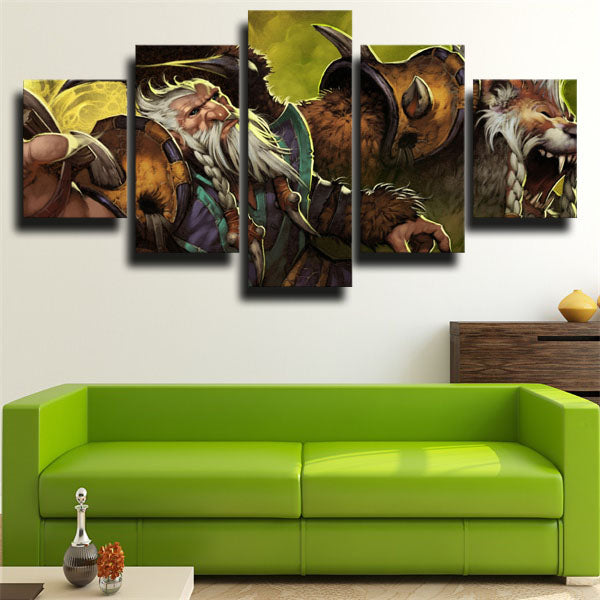 Lone Druid And Roaring Boar Canvas Wall Art