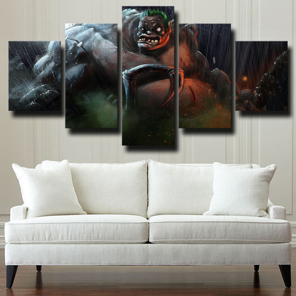 Dota 2 Pudge Under Rain Canvas Wall Art