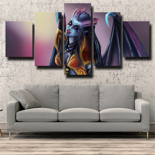 Dota 2 Queen Of Pain With Wings Canvas Wall Art