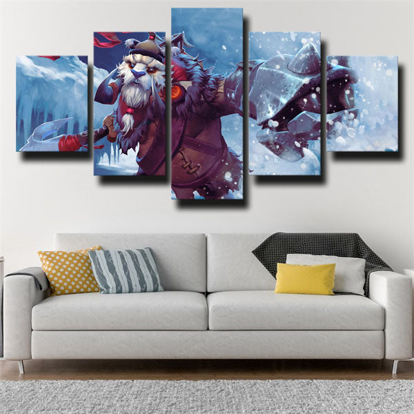 Dota 2 Tusk Light Blue Canvas Wall Art