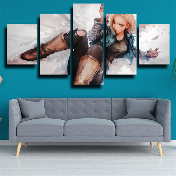 Dragon Ball Android 18 Paint Canvas Wall Art