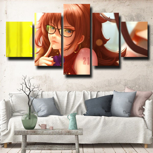 Dragon Ball Android 21 Red Hair Canvas Wall Art