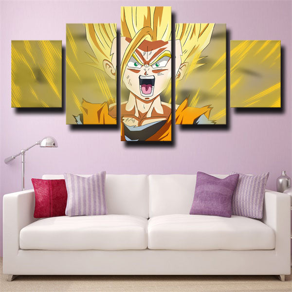 Dragon Ball Angry Goten Yellow Canvas Wall Art