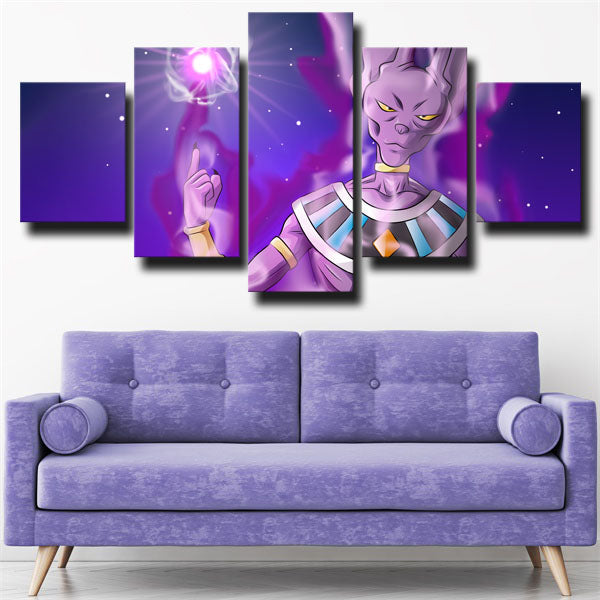 Dragon Ball Beerus Purple Canvas Wall Art