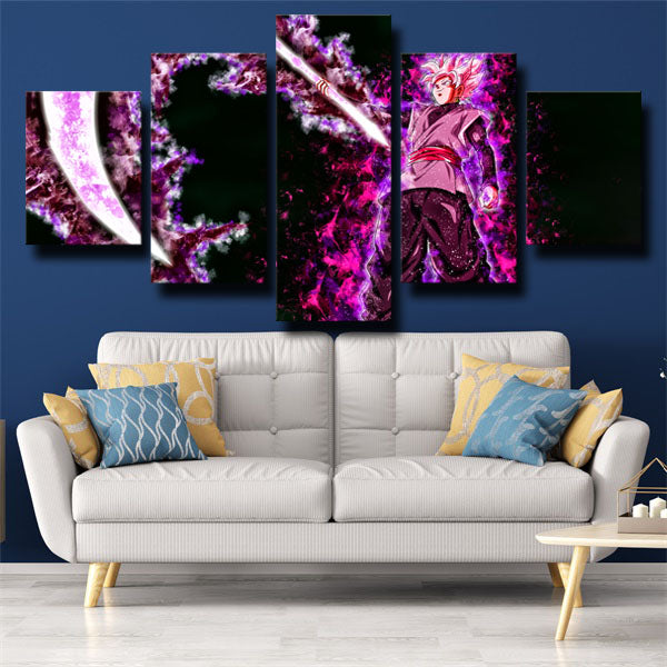 Dragon Ball Black Son Goku Purple Canvas Wall Art