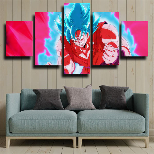 Dragon Ball Blue Fire Goku Canvas Wall Art