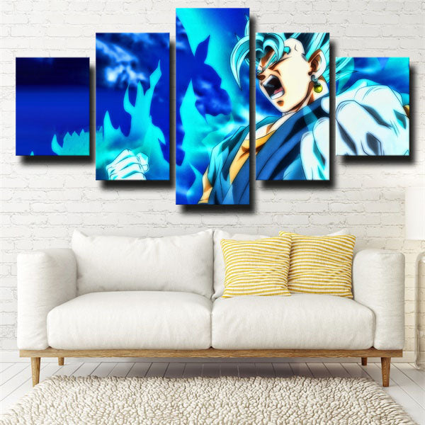 Dragon Ball Blue Fire Vegetto Canvas Wall Art