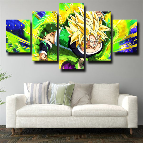 Dragon Ball Broly Green Canvas Wall Art