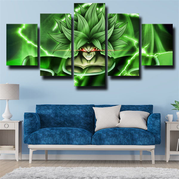 Dragon Ball Broly Green Background Canvas Wall Art