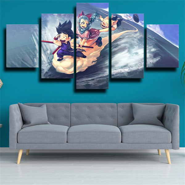 Dragon Ball Bulma And Goku Canvas Wall Art