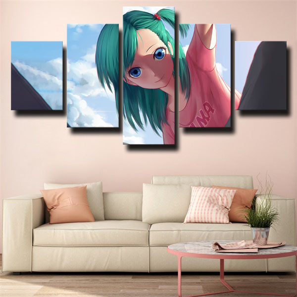 Dragon Ball Bulma Green Hair Canvas Wall Art
