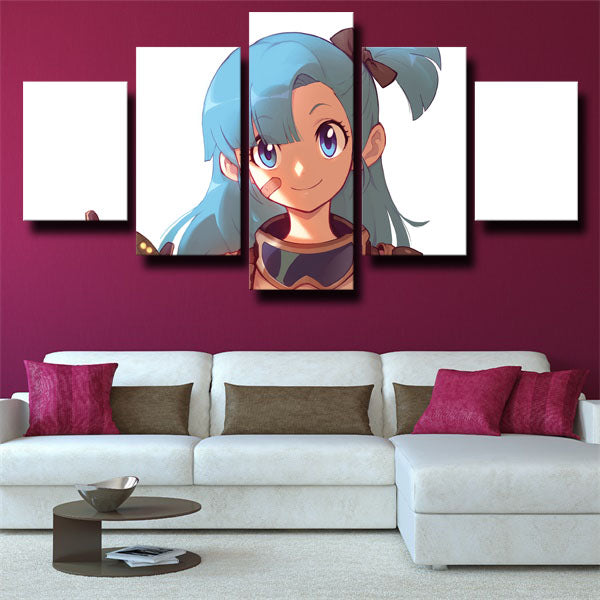 Dragon Ball Bulma White Canvas Wall Art