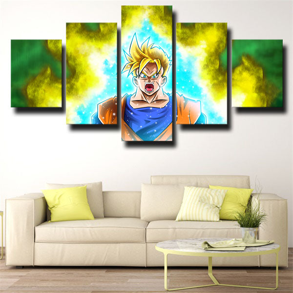 Dragon Ball Fire Gohan Yellow Canvas Wall Art