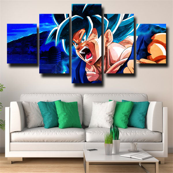 Dragon Ball Goku Angry Blue Canvas Wall Art