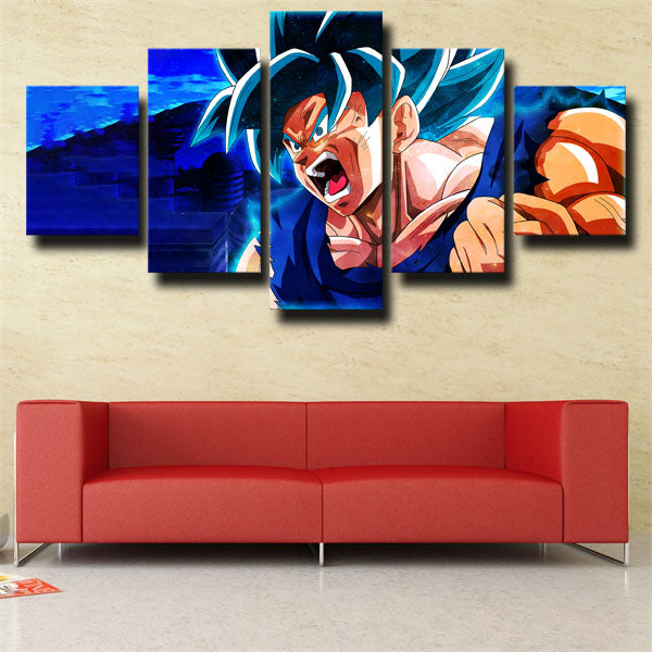 Dragon Ball Goku Blue Canvas Wall Art