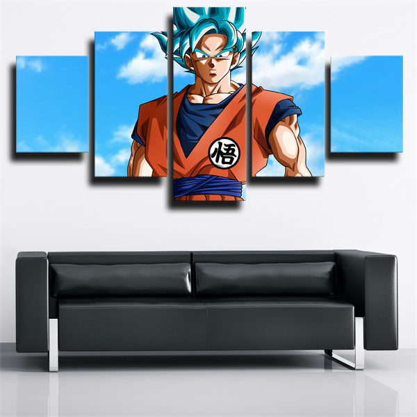Dragon Ball Goku Blue Background Canvas Wall Art