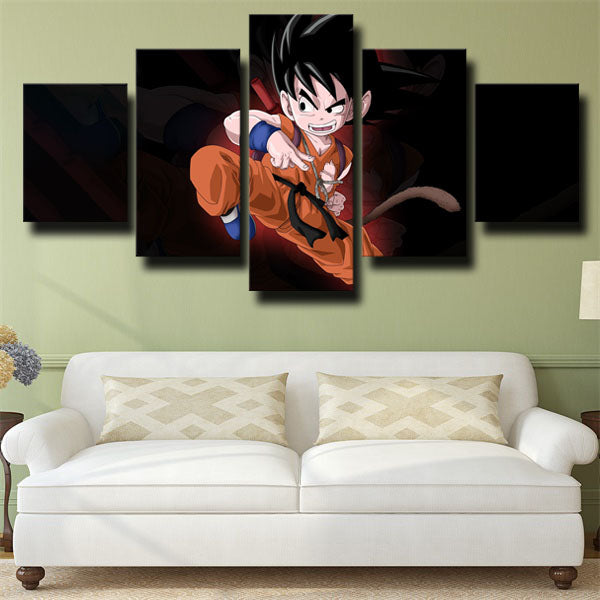 Dragon Ball Goku Kid Black Canvas Wall Art