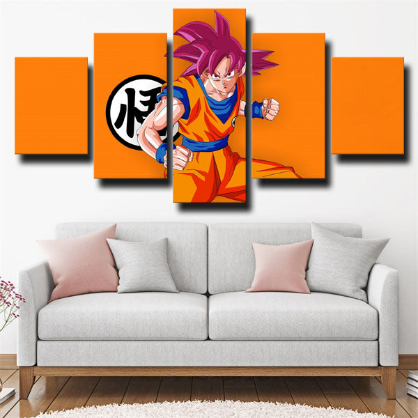 Dragon Ball Goku Orange Background Canvas Wall Art