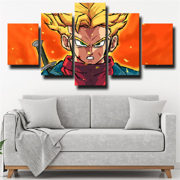Dragon Ball Goku Red Background Canvas Wall Art